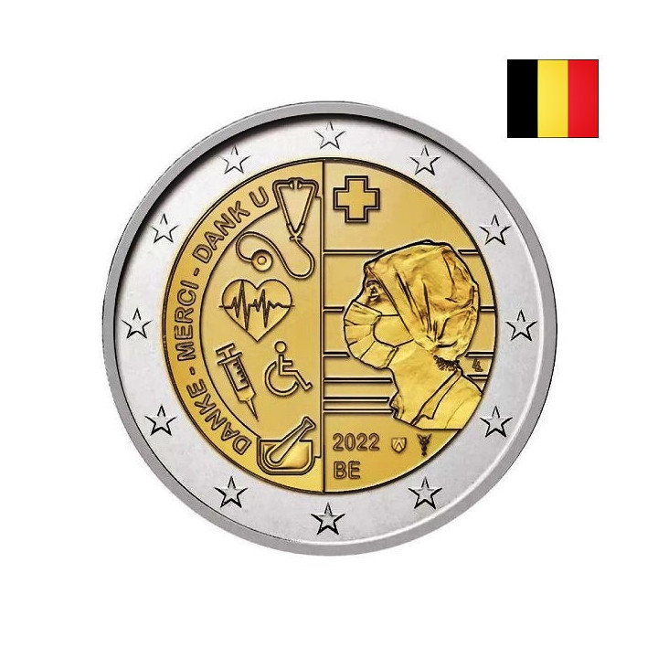 Belgium 2 Euro 2022 "Healthcare" BU (Dutch, Coin Card)