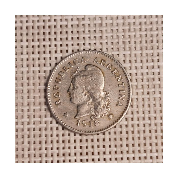 Argentina 10 Centavos 1918 KM-35 VF