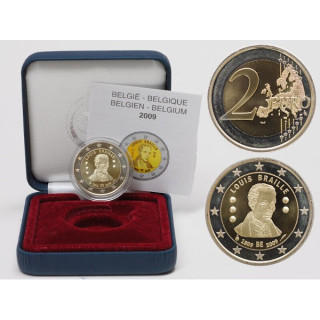 Belgium 2 Euro 2009 "Loius Braille" Proof