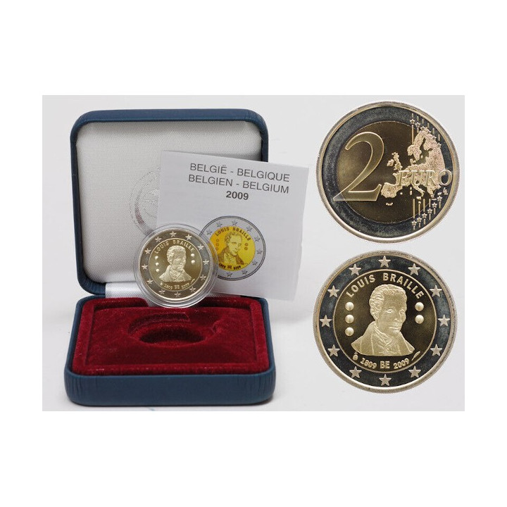 Belgium 2 Euro 2009 "Loius Braille" Proof