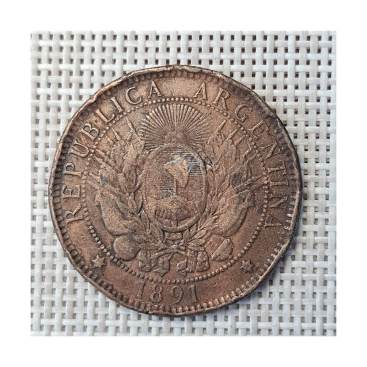 Argentina 2 Centavos 1891 KM-33 F