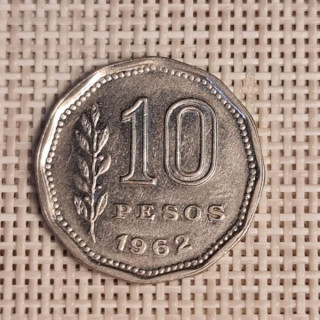 Argentina 10 Pesos 1962 KM-60 VF