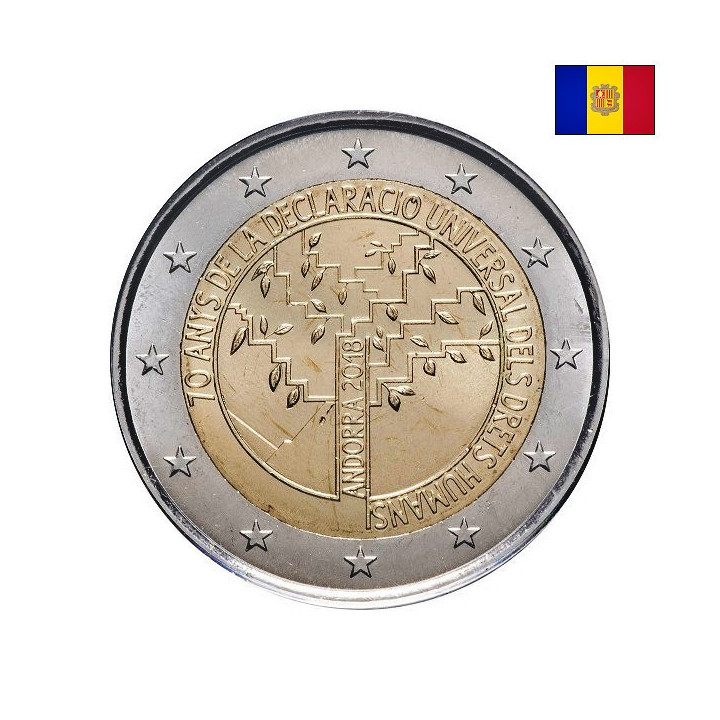 Andorra 2 Euro 2018 "Human Rights" BU (Coin Card)