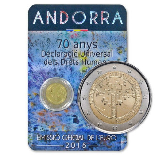 Andorra 2 Euro 2018 "Human Rights" BU (Coin Card)