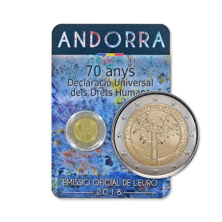 Andorra 2 Euro 2018 "Human Rights" BU (Coin Card)