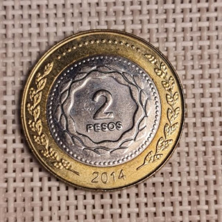 Argentina 2 Pesos 2014 KM-165 VF
