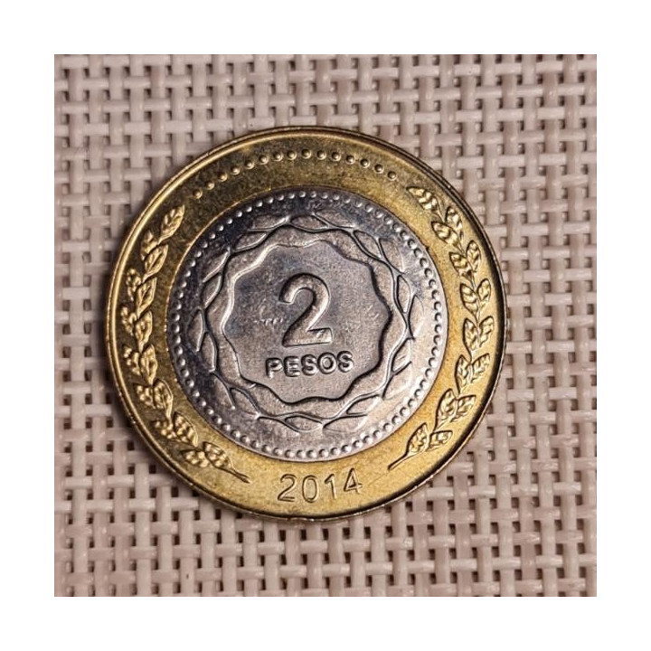 Argentina 2 Pesos 2014 KM-165 VF