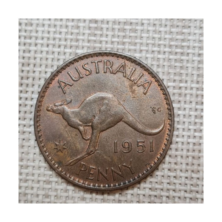 Australia 1 Penny 1951 KM-43 VF