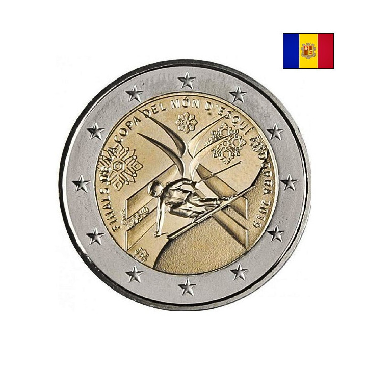 Andorra 2 Euro 2019 "Ski World Cup" BU (Coin Card)