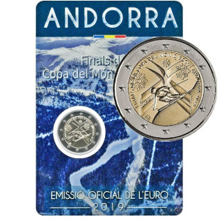 Andorra 2 Euro 2019 "Ski World Cup" BU (Coin Card)