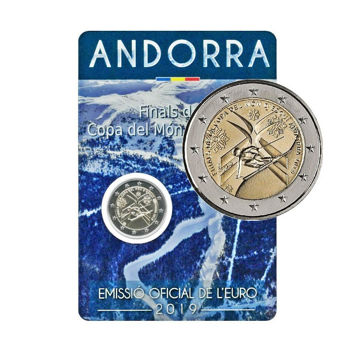 Andorra 2 Euro 2019 "Ski World Cup" BU (Coin Card)