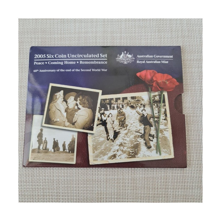 Australia 6 Coin Set (5 Cents - 2 Dollars) 2005 BU
