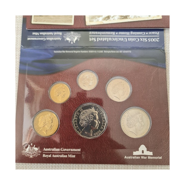 Australia 6 Coin Set (5 Cents - 2 Dollars) 2005 BU