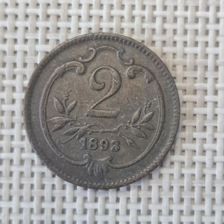 Austria 2 Hellers 1893 KM-2801 VF