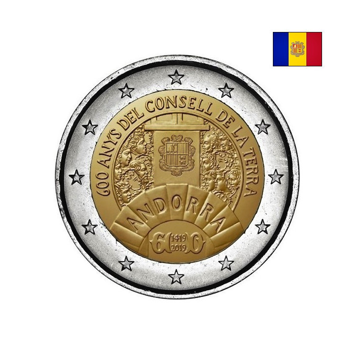 Andorra 2 Euro 2019 "General Council" BU (Coin Card)
