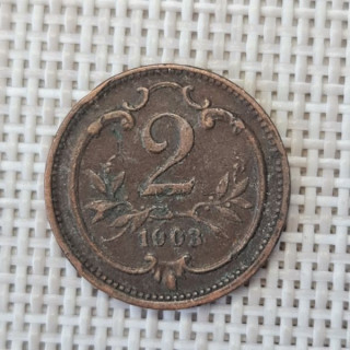 Austria 2 Hellers 1903 KM-2801 VF