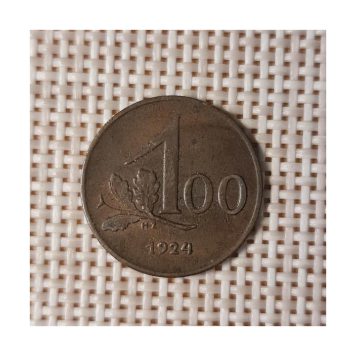 Austria 100 Kroner 1924 KM-2832 VF