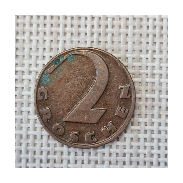 Austria 2 Groschen 1935 KM-2837 VF