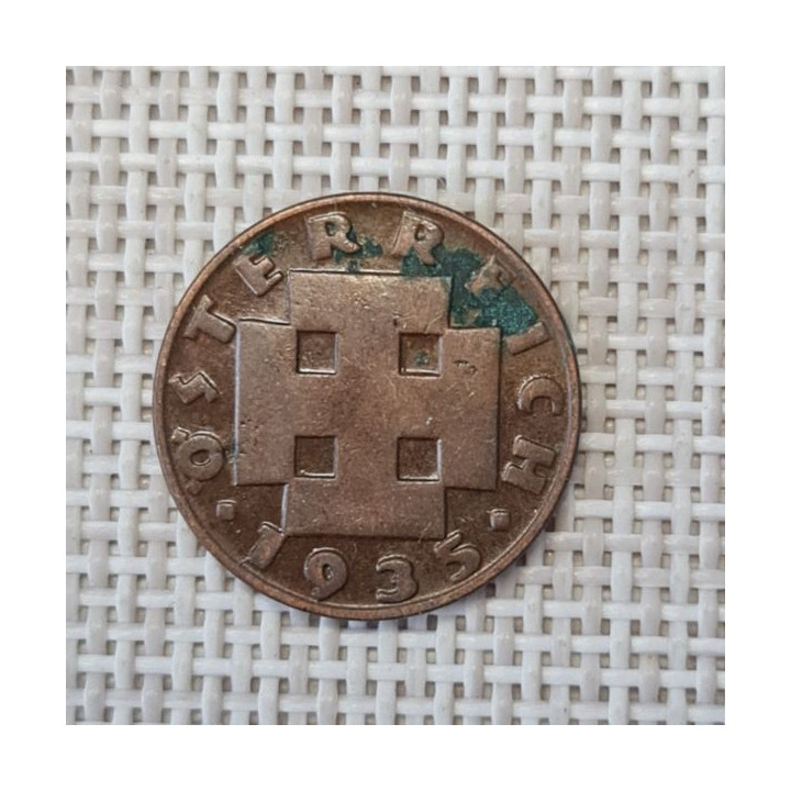 Austria 2 Groschen 1935 KM-2837 VF