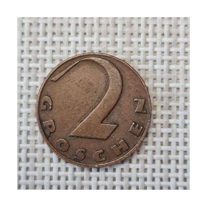 Austria 2 Groschen 1936 KM-2837 VF