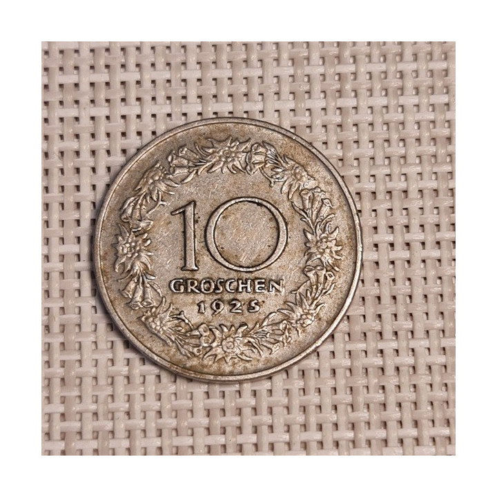 Austria 10 Groschen 1925 KM-2838 VF