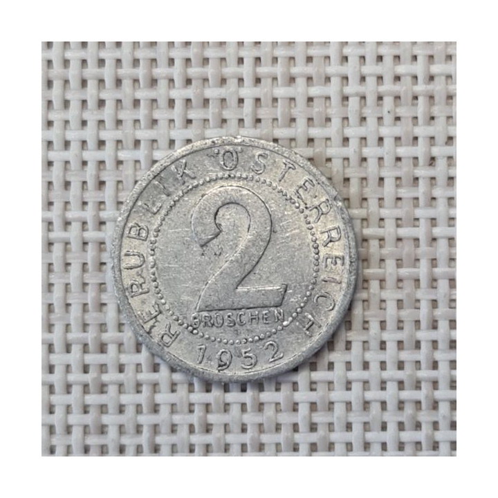 Austria 2 Groschen 1952 KM-2876 VF