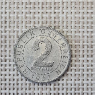Austria 2 Groschen 1957 KM-2876 VF