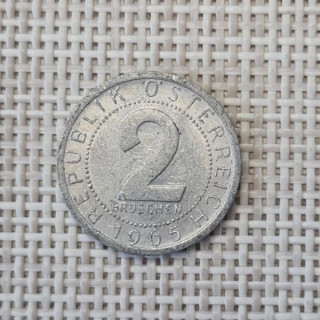 Austria 2 Groschen 1965 KM-2876 VF