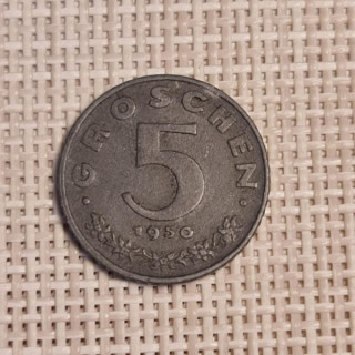 Austria 5 Groschen 1950 KM-2875 VF