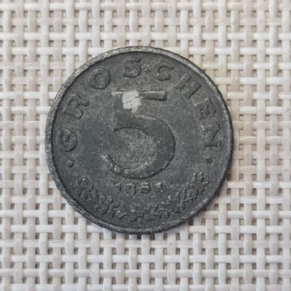 Austria 5 Groschen 1951 KM-2875 VF