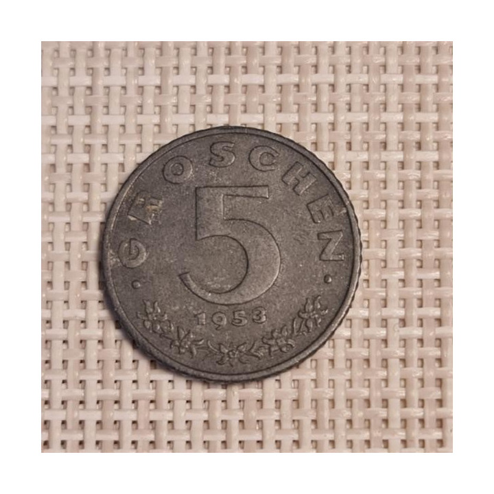 Austria 5 Groschen 1953 KM-2875 VF