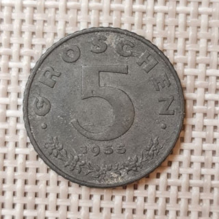 Austria 5 Groschen 1955 KM-2875 VF