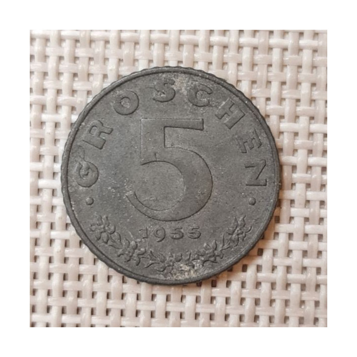 Austria 5 Groschen 1955 KM-2875 VF