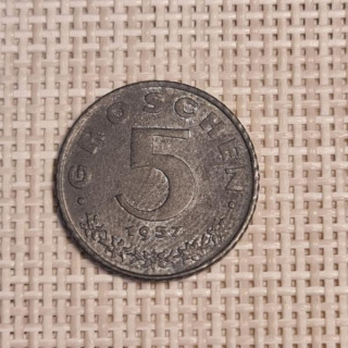 Austria 5 Groschen 1957 KM-2875 VF
