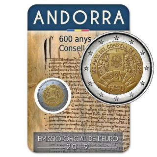 Andorra 2 Euro 2019 "General Council" BU (Coin Card)