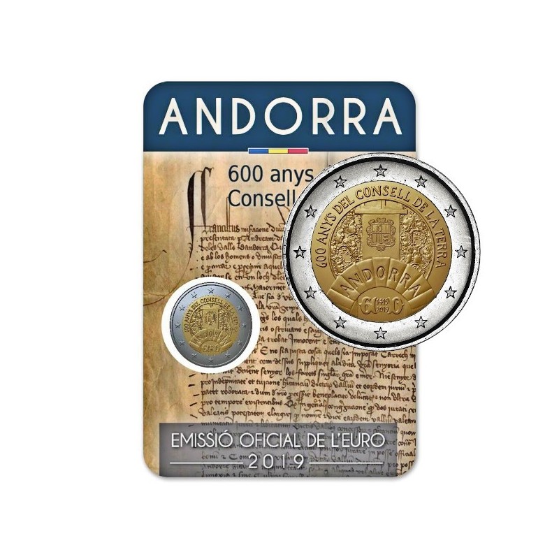 Andorra 2 Euro 2019 "General Council" BU (Coin Card)