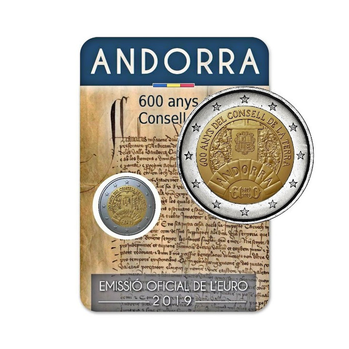Andorra 2 Euro 2019 "General Council" BU (Coin Card)