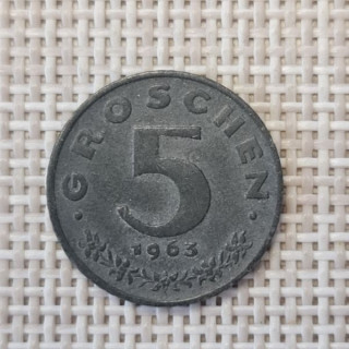 Austria 5 Groschen 1963 KM-2875 VF