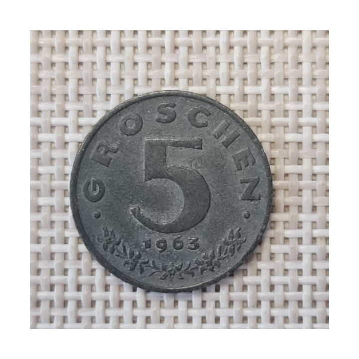 Austria 5 Groschen 1963 KM-2875 VF