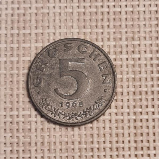 Austria 5 Groschen 1965 KM-2875 VF