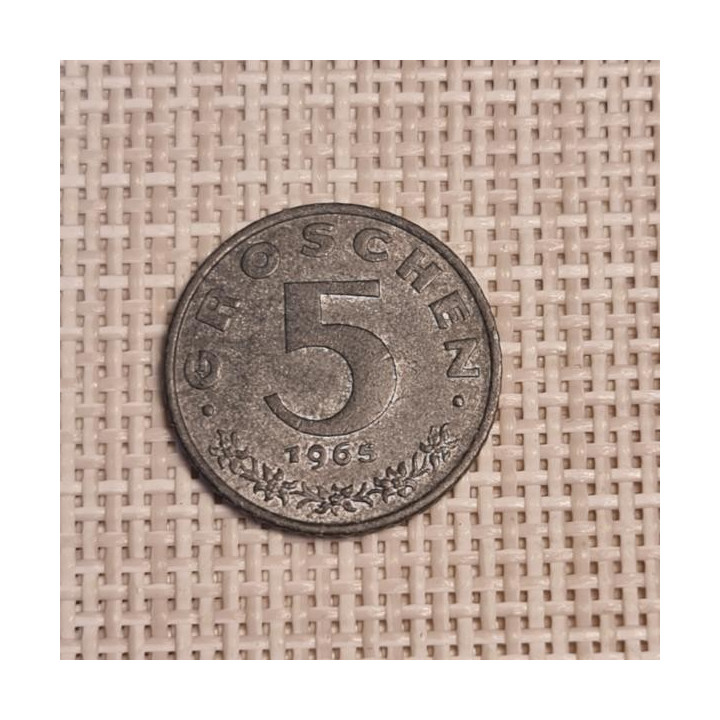 Austria 5 Groschen 1965 KM-2875 VF