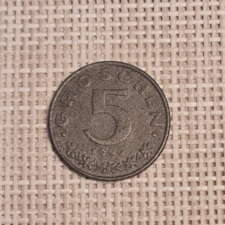 Austria 5 Groschen 1966 KM-2875 VF