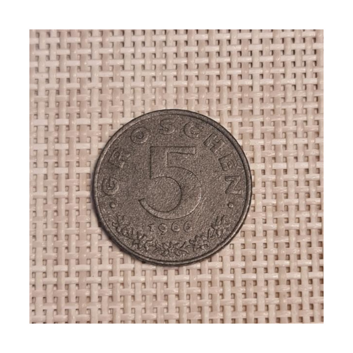 Austria 5 Groschen 1966 KM-2875 VF