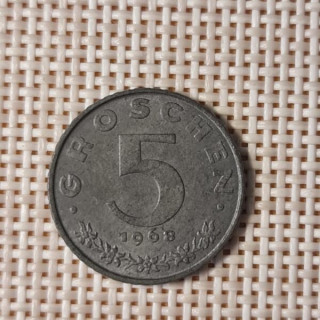 Austria 5 Groschen 1968 KM-2875 VF