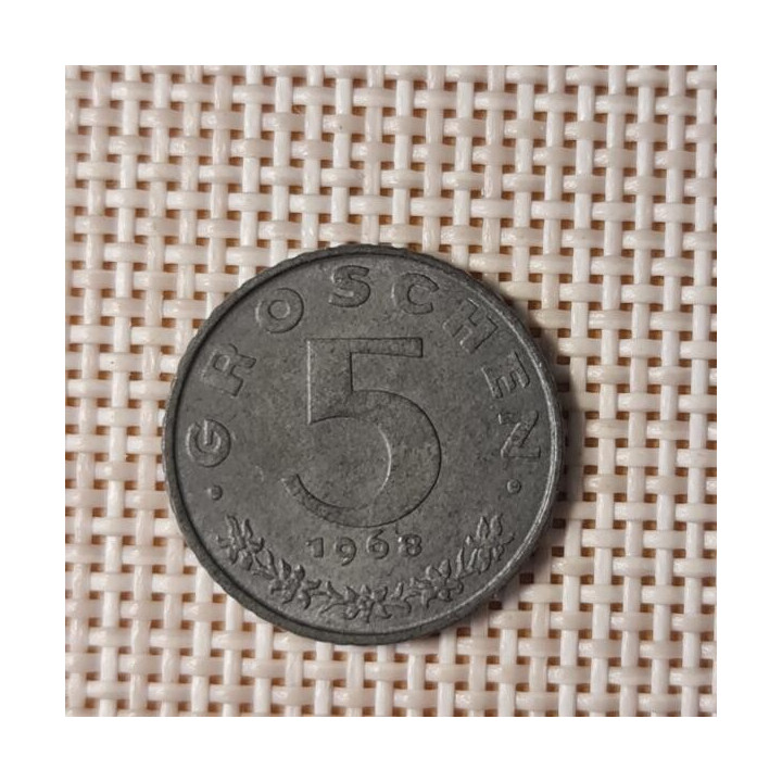 Austria 5 Groschen 1968 KM-2875 VF