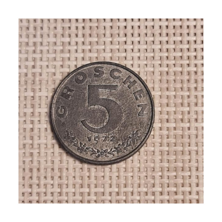 Austria 5 Groschen 1972 KM-2875 VF