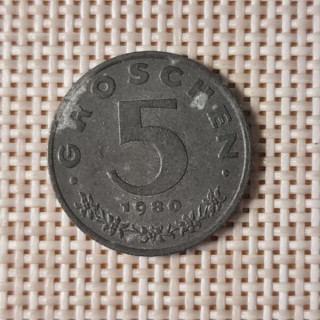 Austria 5 Groschen 1980 KM-2875 VF