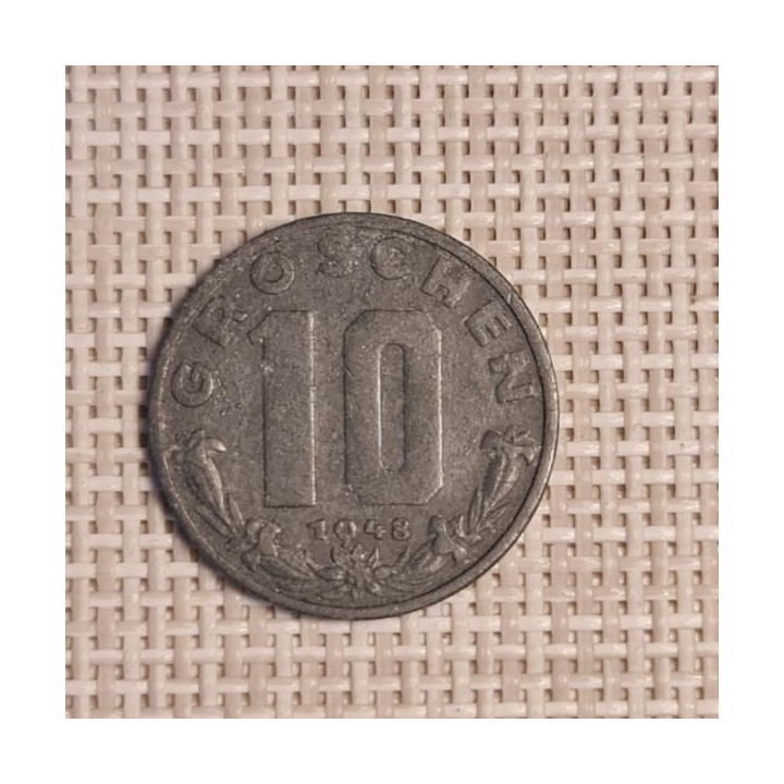 Austria 10 Groschen 1948 KM-2874 VF