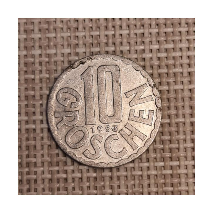 Austria 10 Groschen 1953 KM-2878 VF