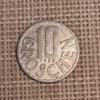 Austria 10 Groschen 1955 KM-2878 VF